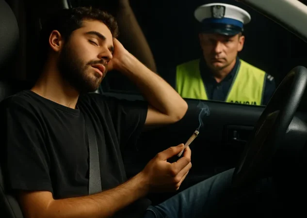 Zasnął na autostradzie A4. Był pod wpływem marihuany.